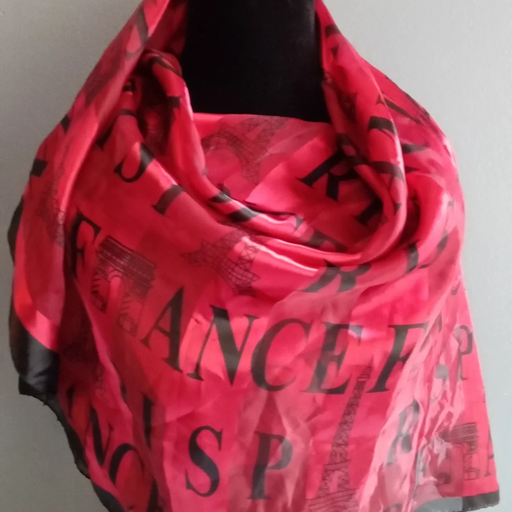 Elegant Red Printed Scarf‎